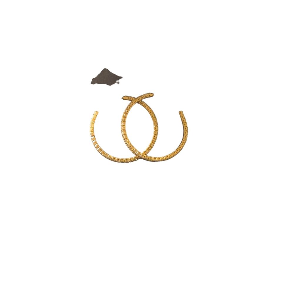 Gold hoop earrings with rhinestones